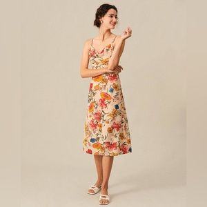 NWT! The Cowl Neck Suspender Midi Dress